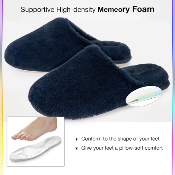 Snug Leaves Women's Fuzzy Memory Foam Indoor House Slippers with Anti-Slip Sole - Picture 4 of 8